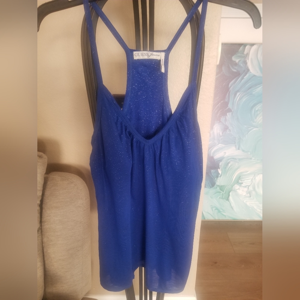 GUESS Women's Sparkling Blue Camisole